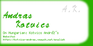 andras kotvics business card